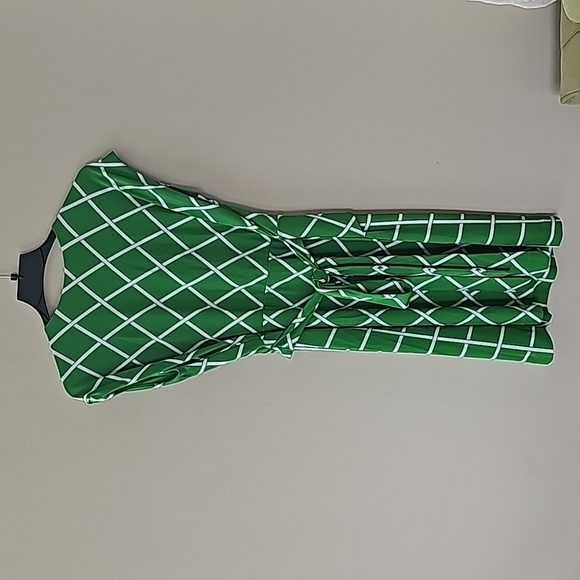 Ann Taylor Fit Flare Business Casual Polyester green Dress - Picture 4 of 13